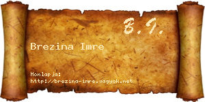 Brezina Imre névjegykártya