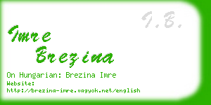 imre brezina business card